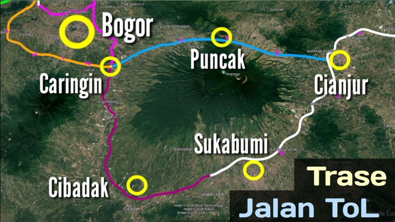 Trase Jalan ToL Bogor - Caringin - Puncak - Cianjur