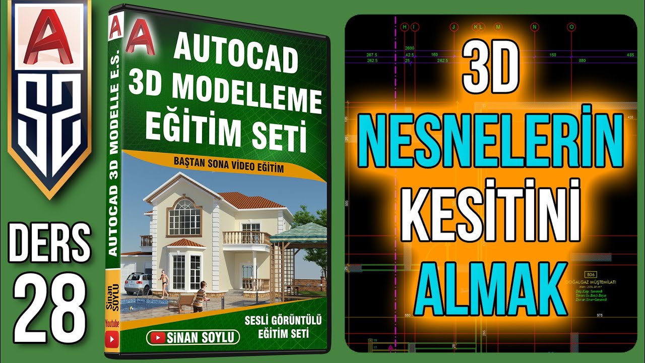 28 3D Nesnenin Kesitini Almak | Section Plane | Separate | Autocad 3D Eğitim Seti Dersleri
