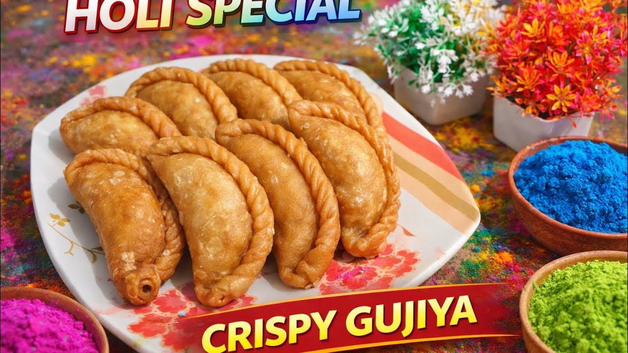 होली स्पेशल गुजिया 😍 | Crispy & Khasta Gujiya at Home | Easy Holi Sweet Recipe