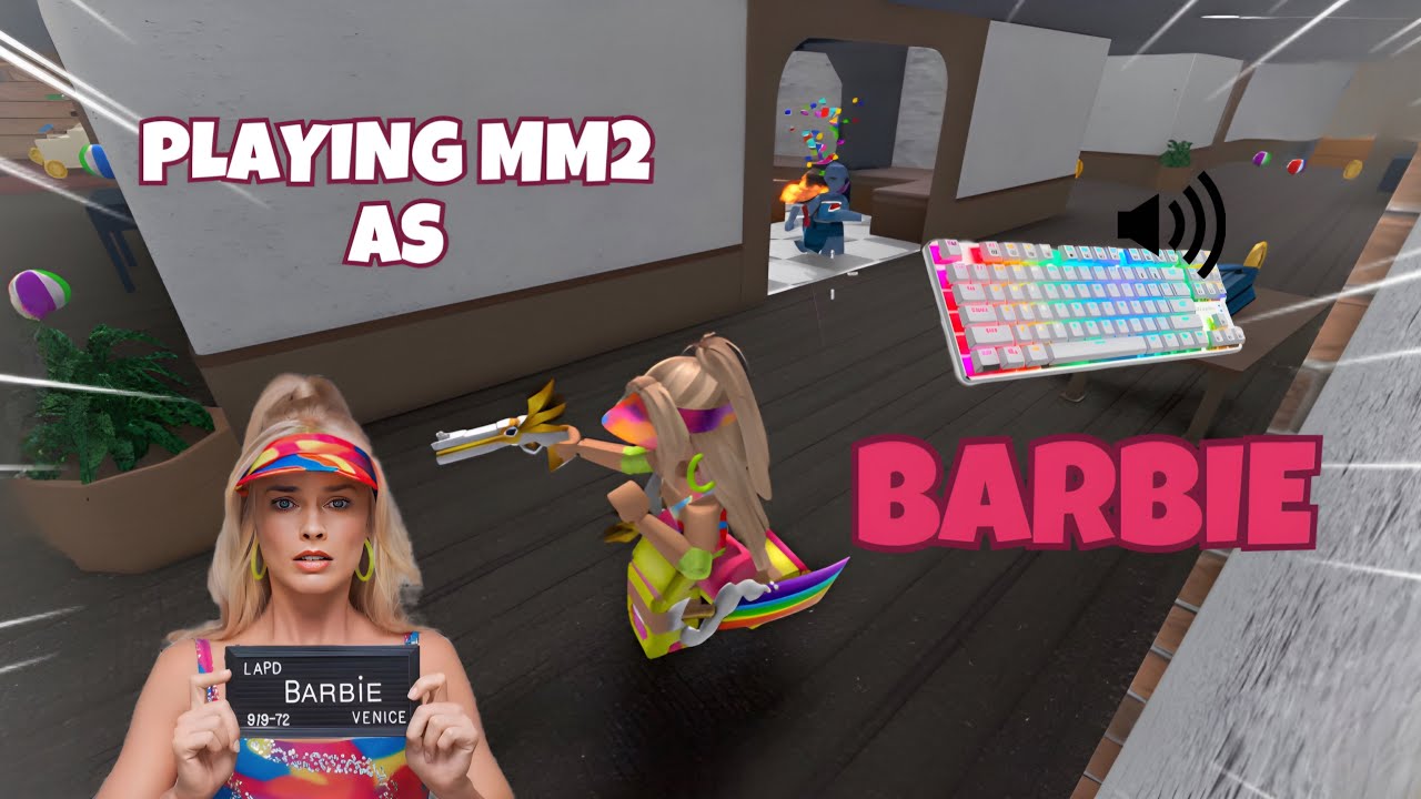 BARBIE DESTROYS TEAMERS IN MM2 + GAMEPLAY (KEYBOARD ASMR)