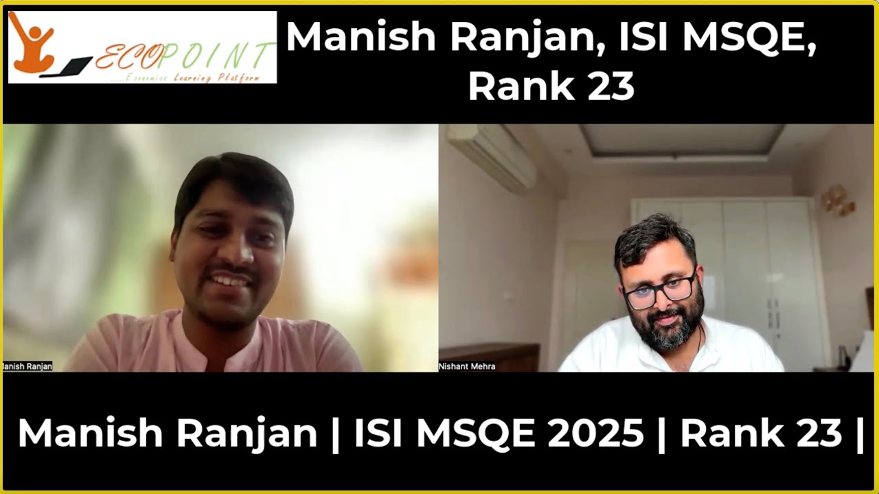 Manish Ranjan | ISI MSQE Rank 23, 2025 | Preparation and Revision Strategy|