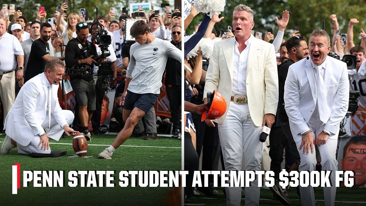 $300K FIELD GOAL 🤯 Soccer player Carson subs in for Pat McAfee's Kicking Contest | College GameDay