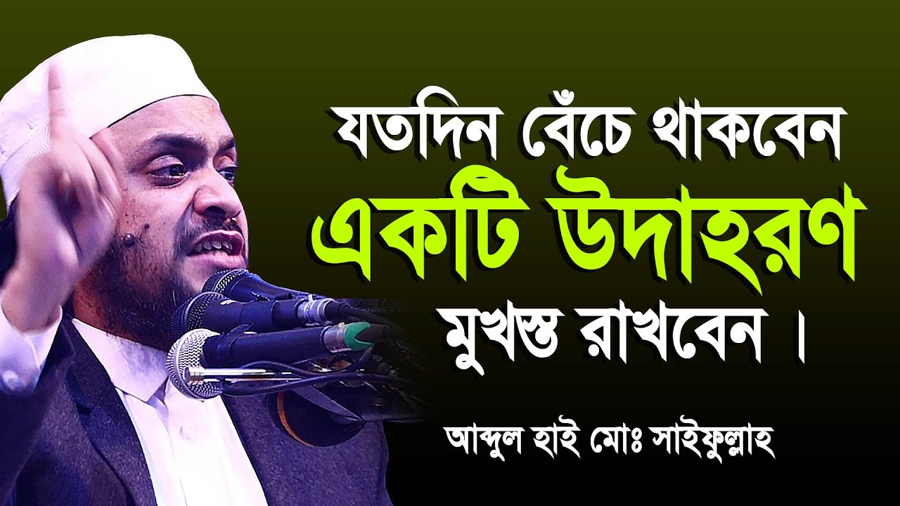 যতদিন বেঁচে থাকবেন একটি উদাহরণ মুখস্থ রাখবেন কাজে লাগবে। Abdul Hi Muhammad Saifullah