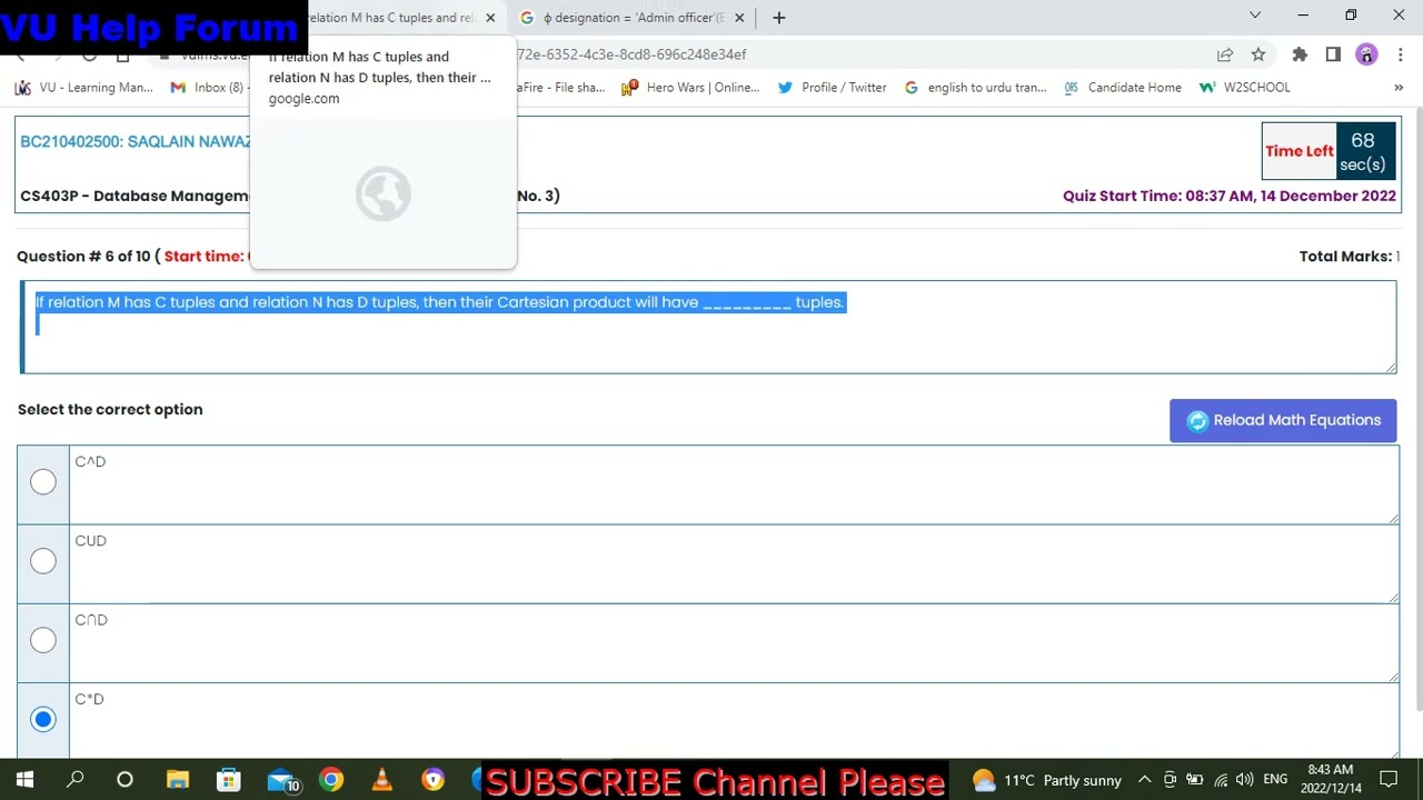 CS403P LAB Quiz No 3 Fall 2022||DataBase Managment Sysytem Practical||Quiz No 3 2022