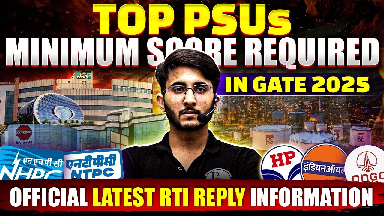 PSU Recruitment Through GATE | Minimum GATE Score Required | Based On RTI Data