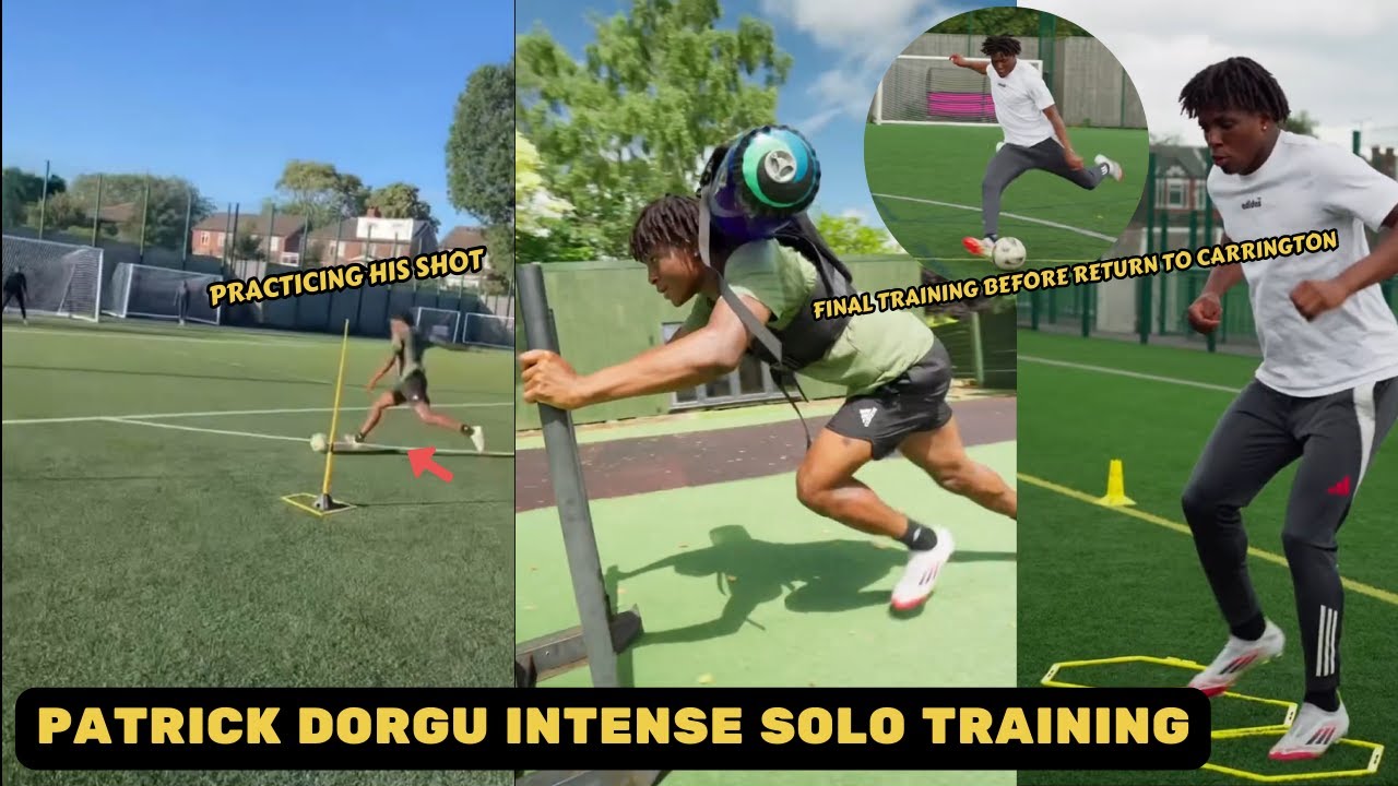 Patrick Dorgu showed intense individual training before returning to Carrington