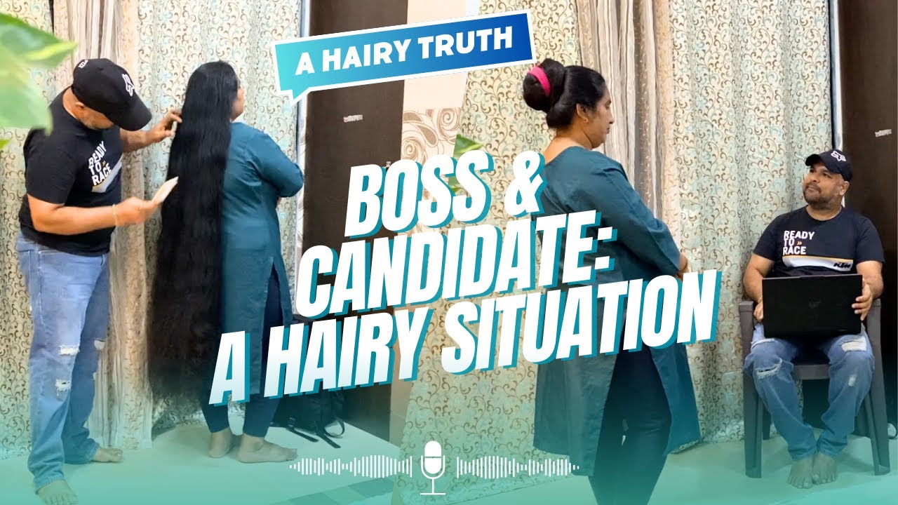 Long Hair Surprise Hair Bun Drop, Boss Reaction Viral Video | Unexpected Hair Reveal Shocks the Boss