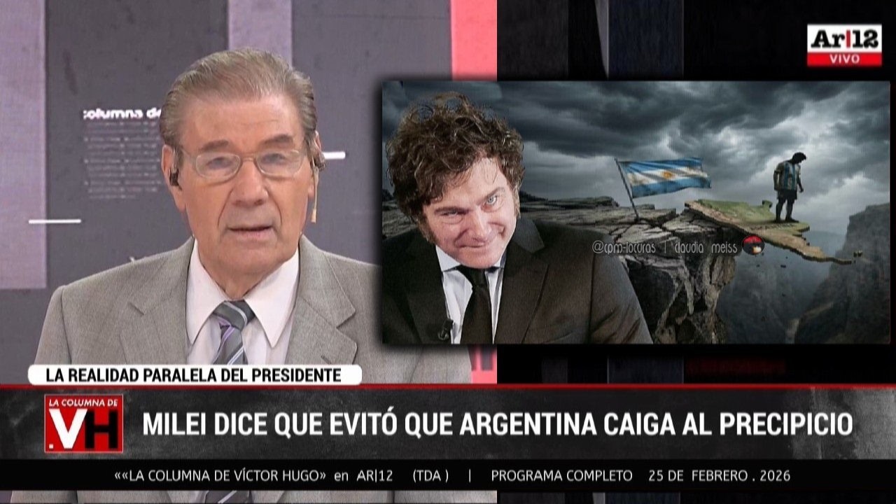 «LA COLUMNA DE VÍCTOR HUGO» en AR|12 (TDA) | Programa completo 25 de febrero 2026