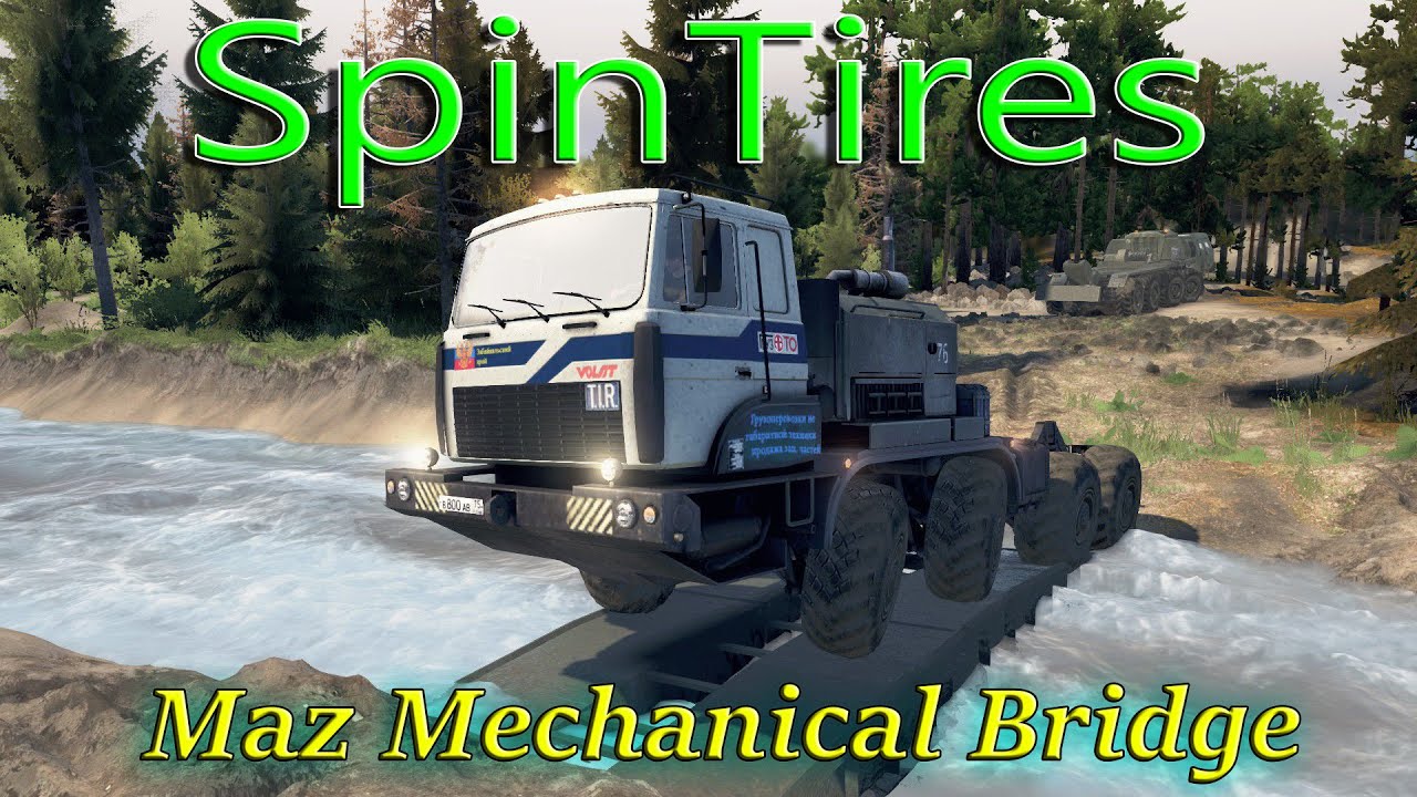 SpinTires обзор мода ( Maz Mechanical Bridge для 03.03.16 )
