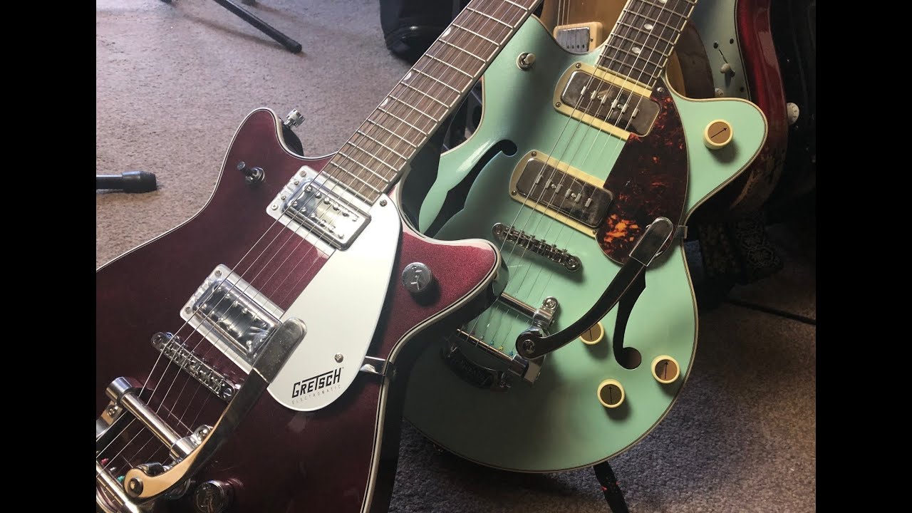 Gretcsh  Shootout -G5232T Electromatic Vs. Streamliner G2655T P90 Clean to Rock tones. #gretsch