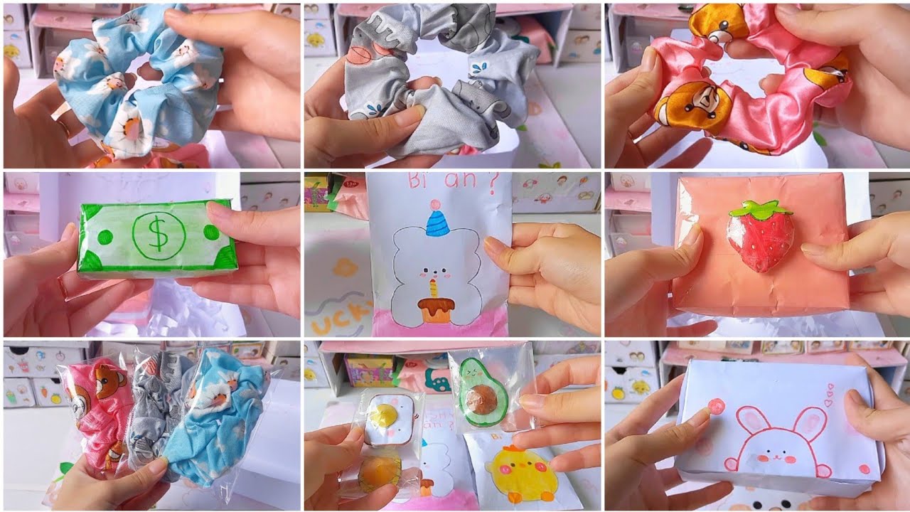 [Gói hàng] Squishy giấy, sticker, srunchies, đồ cột tóc cute cho khách | Cheese cute