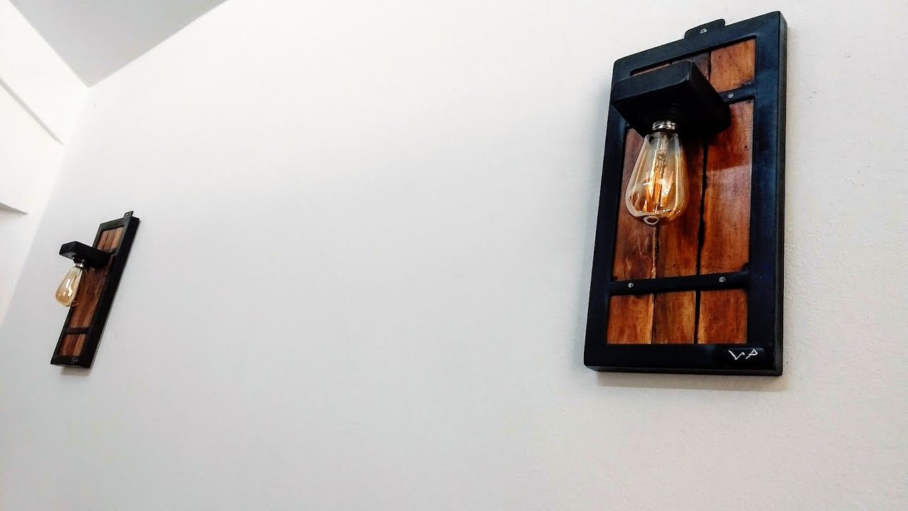 Lámparas de hierro y madera Estilo Industrial