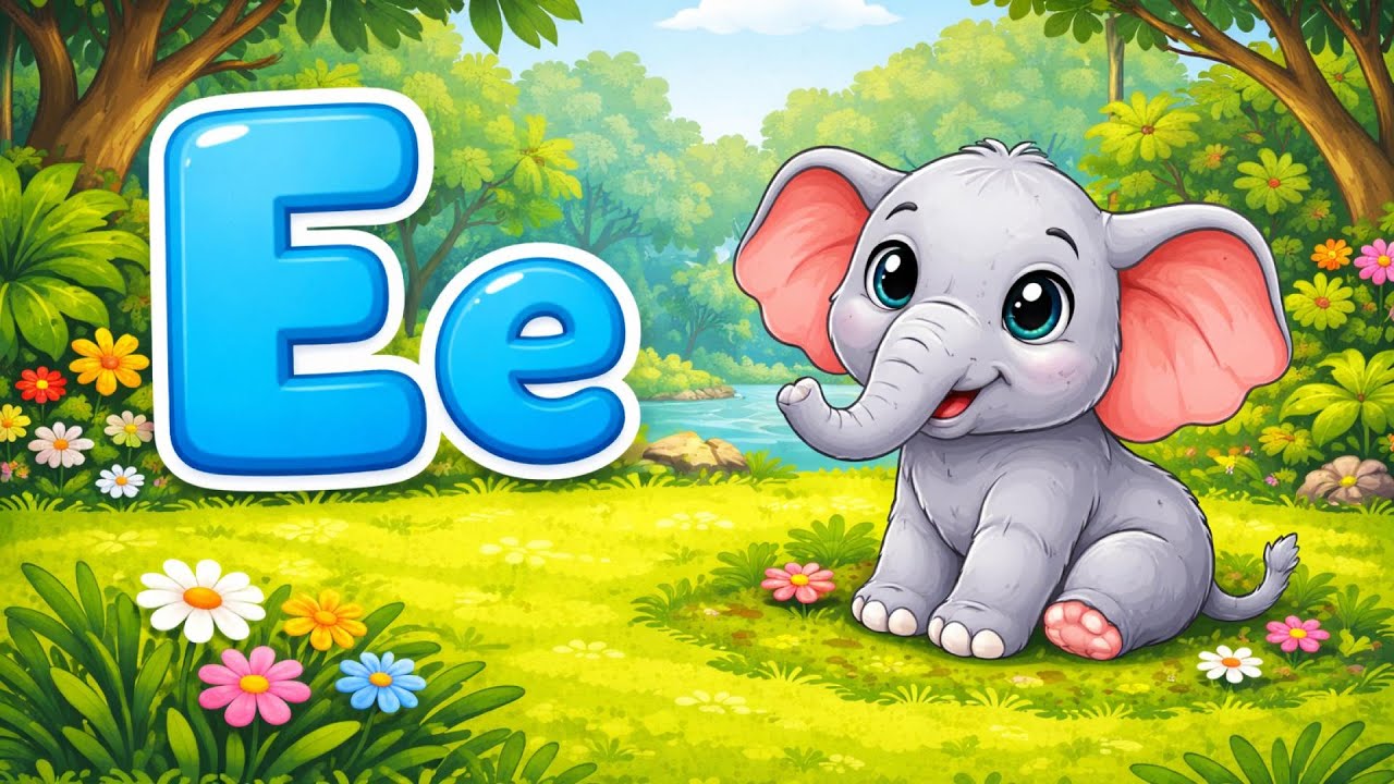 E is for Elephant – Alphabet Song | Learn Letters & Animals for Kids