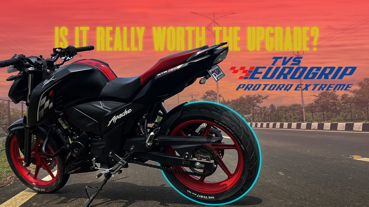 I UPGRADED THE TYRE OF MY APACHE RTR 160 4V | TVS EUROGRIP PROTORQ EXTREME | 