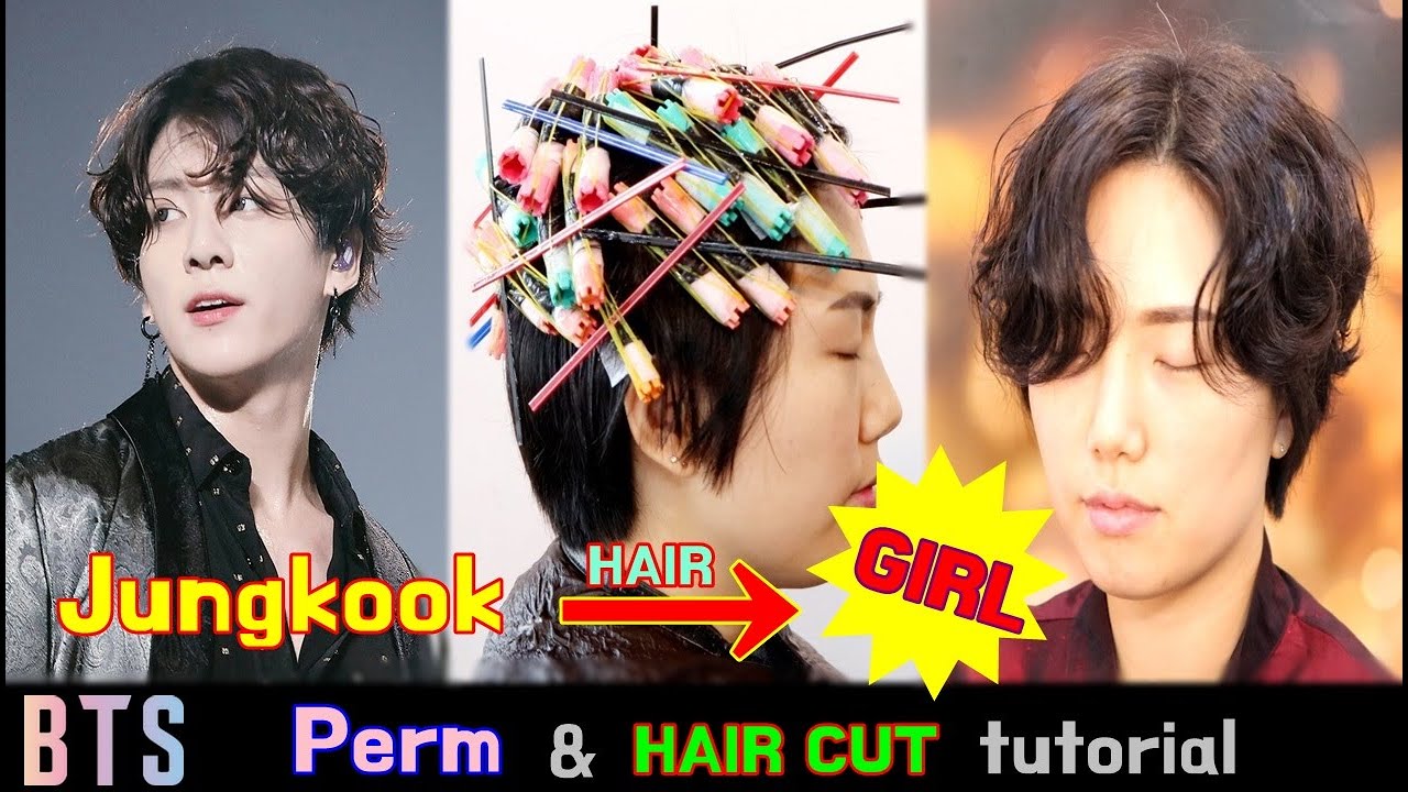 What if BTS Jungkook's haircut and perm is applied to a real girl?