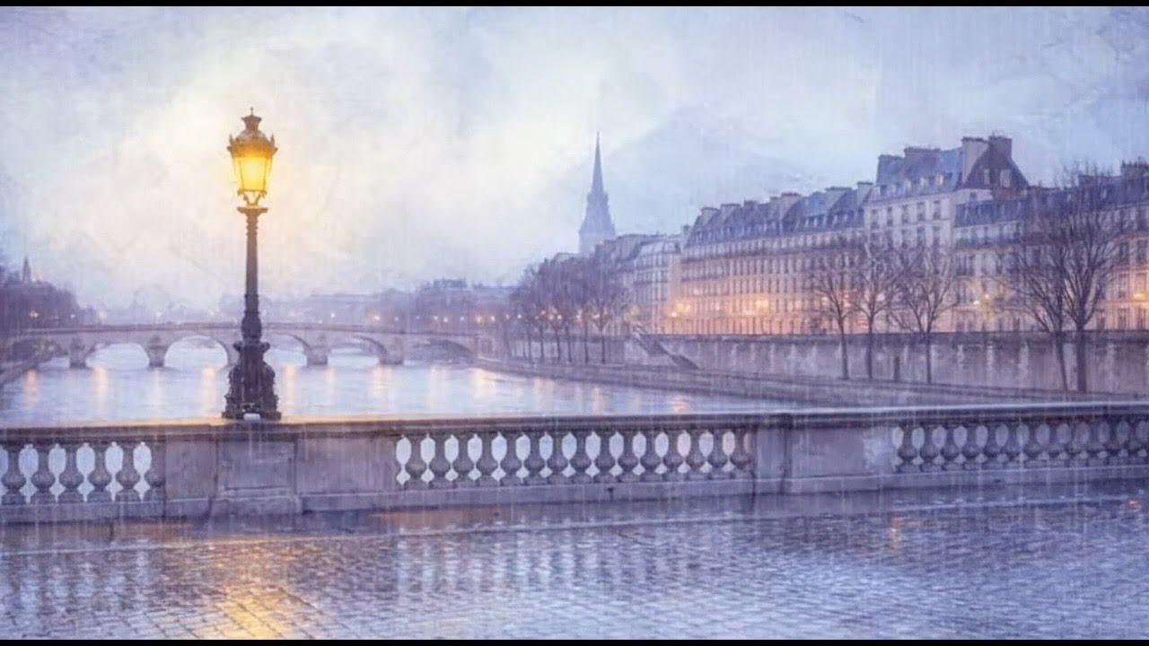 Rainy Day in Paris. Soothing Jazz Music and Gentle Rain for studying or relaxing.