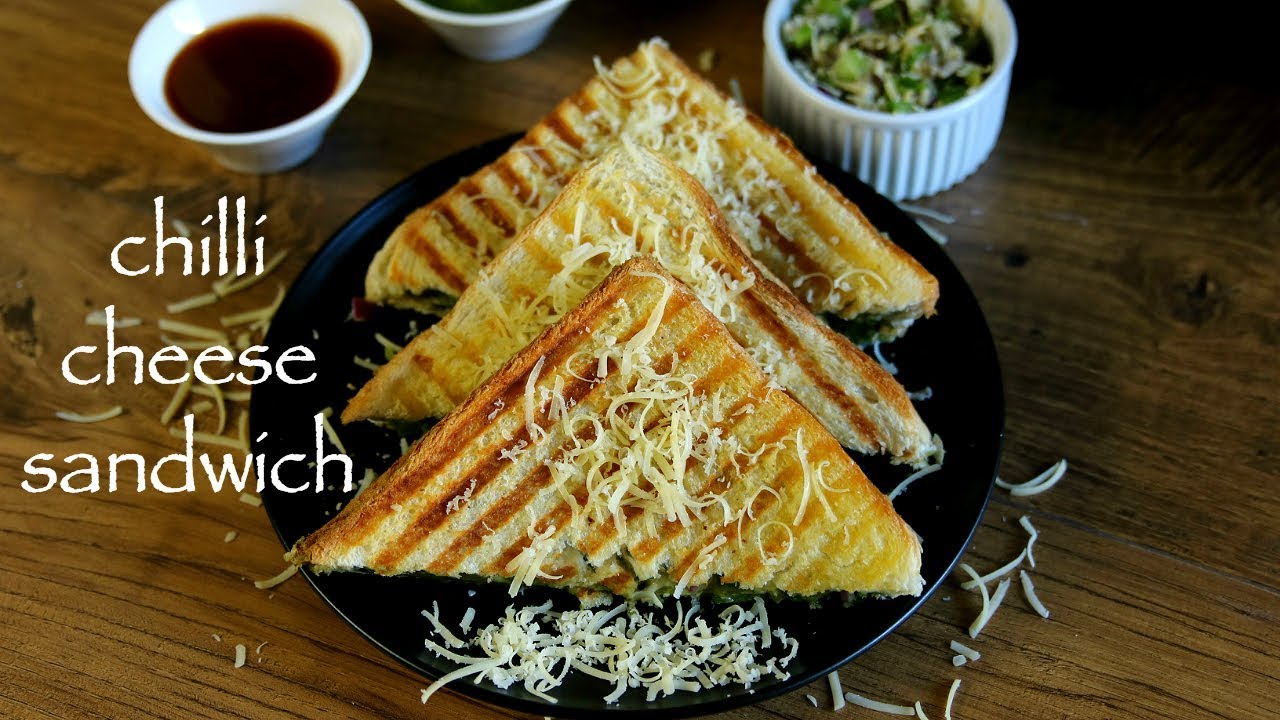 chilli cheese sandwich recipe | grilled cheese chilli sandwich recipe