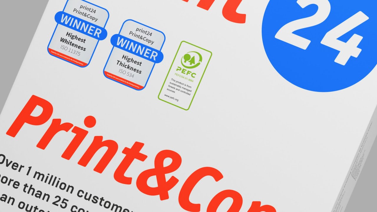 Testsieger | H&ouml;chster Wei&szlig;grad | H&ouml;chste Dicke &ndash; print24 Druckerpapier / Kopierpapier