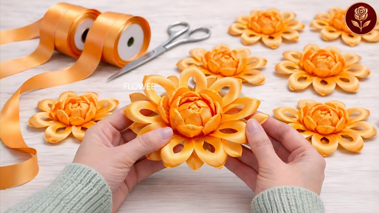 Easy Satin Ribbon Flower Tutorial | Elegant DIY Flower Craft