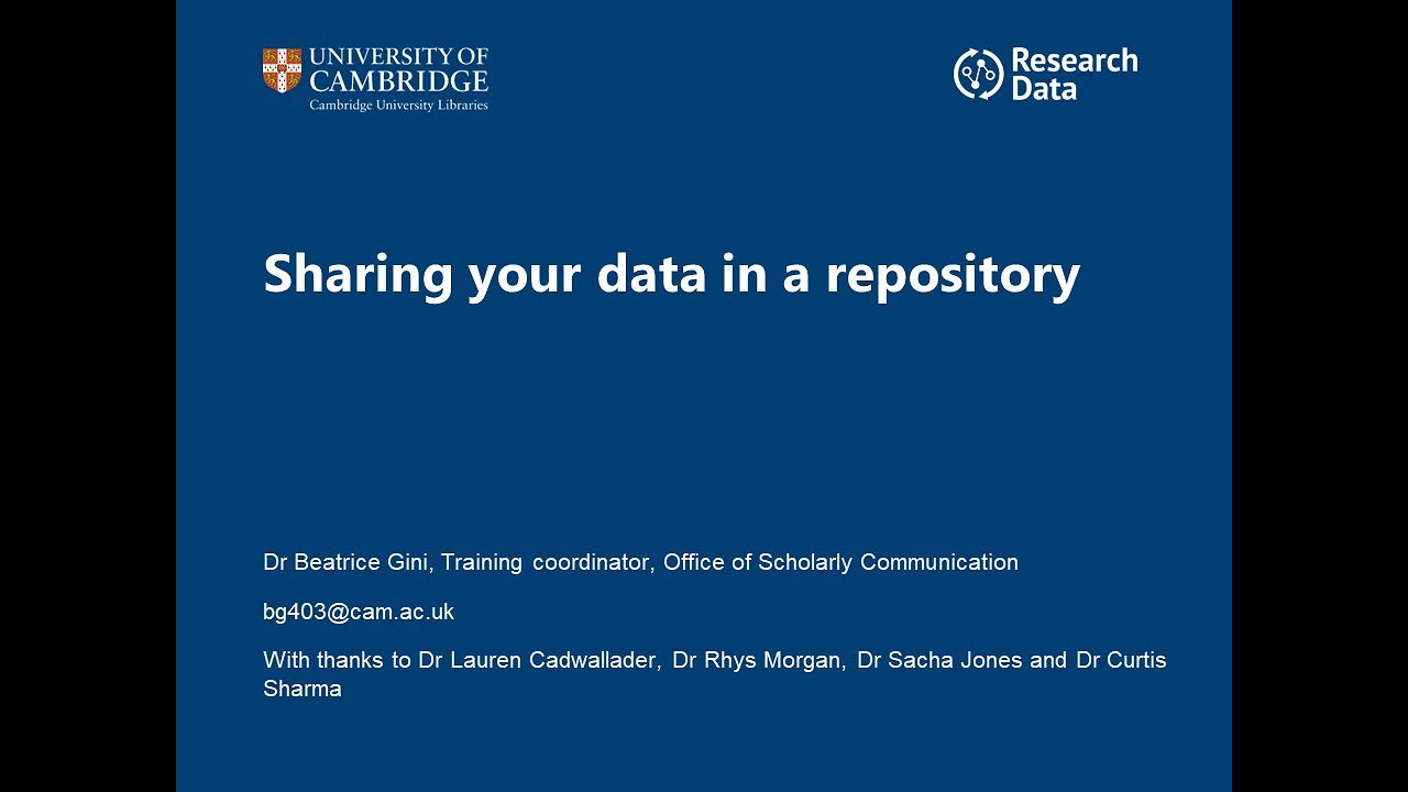 Sharing your data in a repository