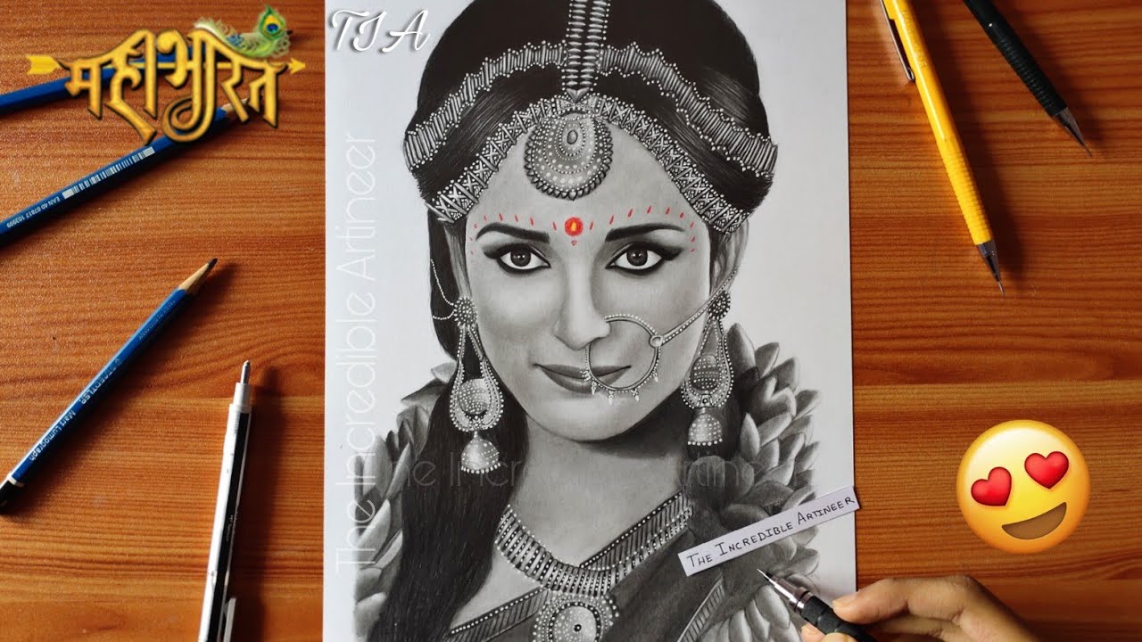 Draupadi Drawing | Mahabharat |  Pooja Sharma | T.I.A