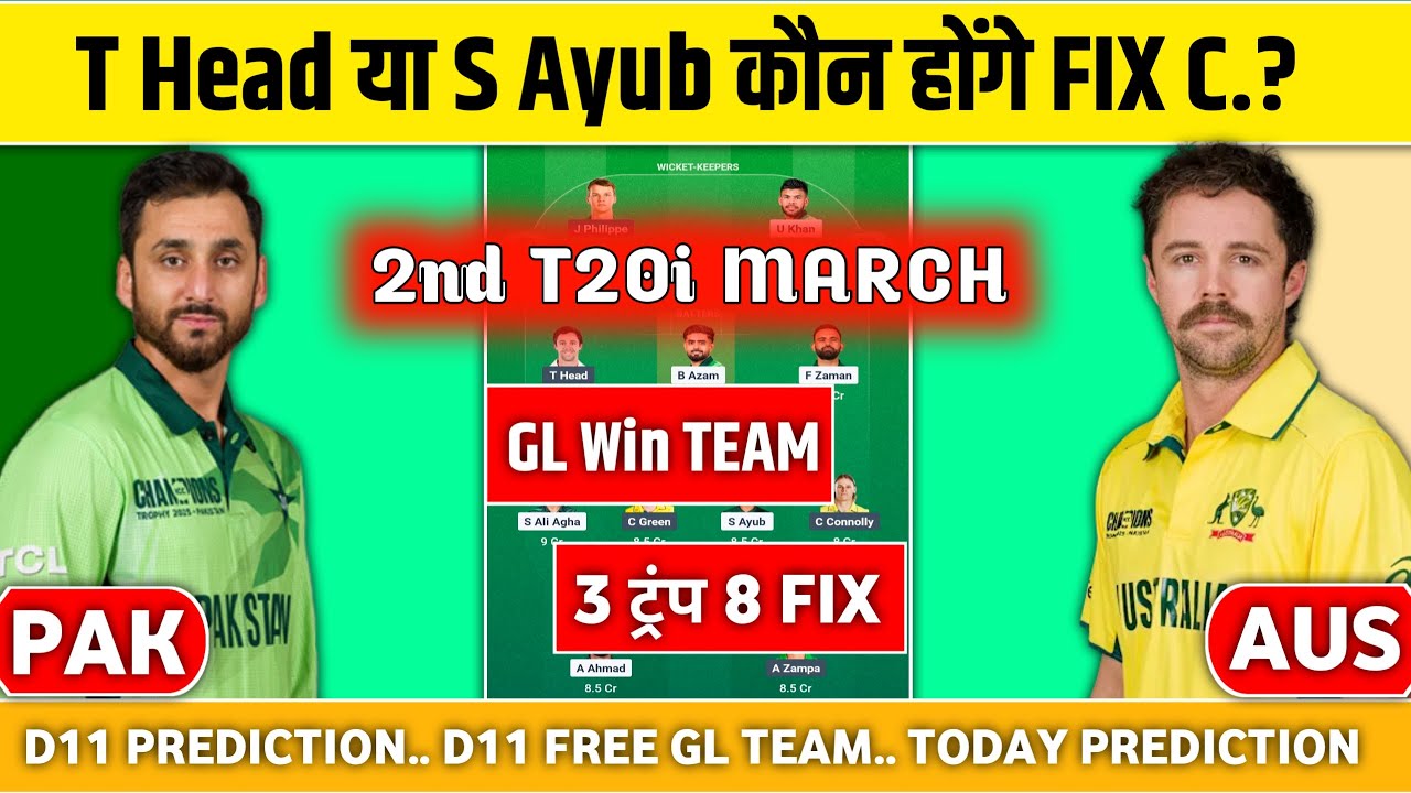 Dream11 Team Today PAK vs AUS 2nd T20i, pakistan vs australia GL Today Prediction, PAK vs AUS