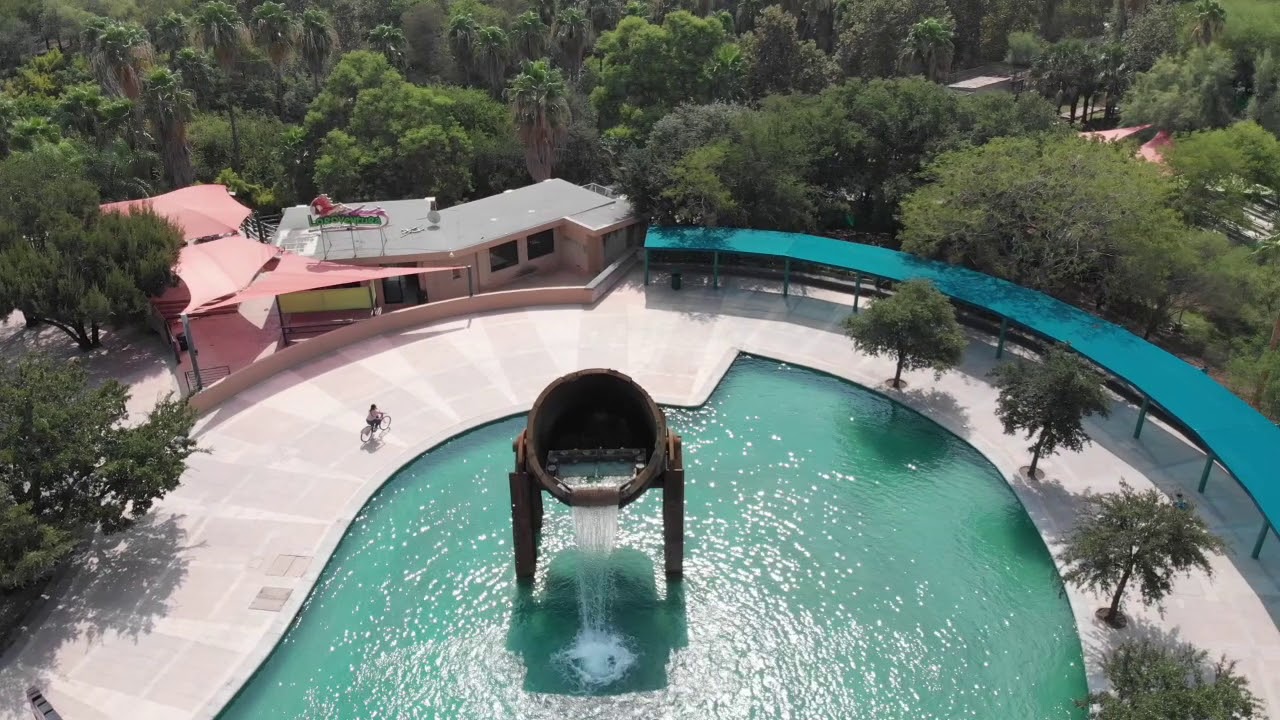Drone  Mavic Air  Flying Over Paseo Santa Lucia Monterrey Nuevo Leon Mexico Sep 2019
