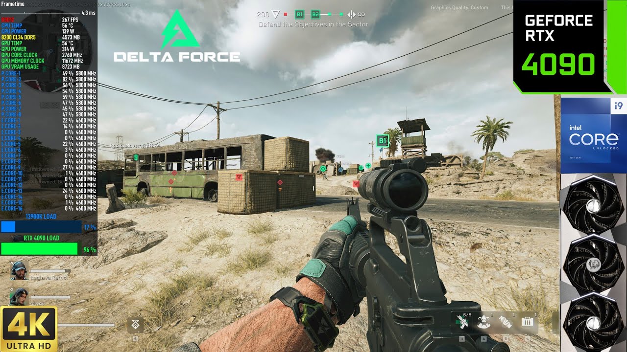 Delta Force Hawk Ops - 4K DLSS Low Settings | RTX 4090 | 13900K