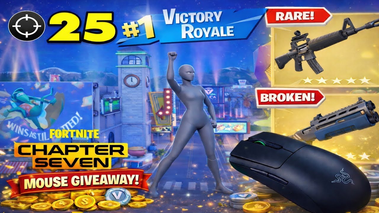 Free Mouse Giveaway | 5080 + 14900K uncapped FPS | Chapter 7 Battle Royale Solos
