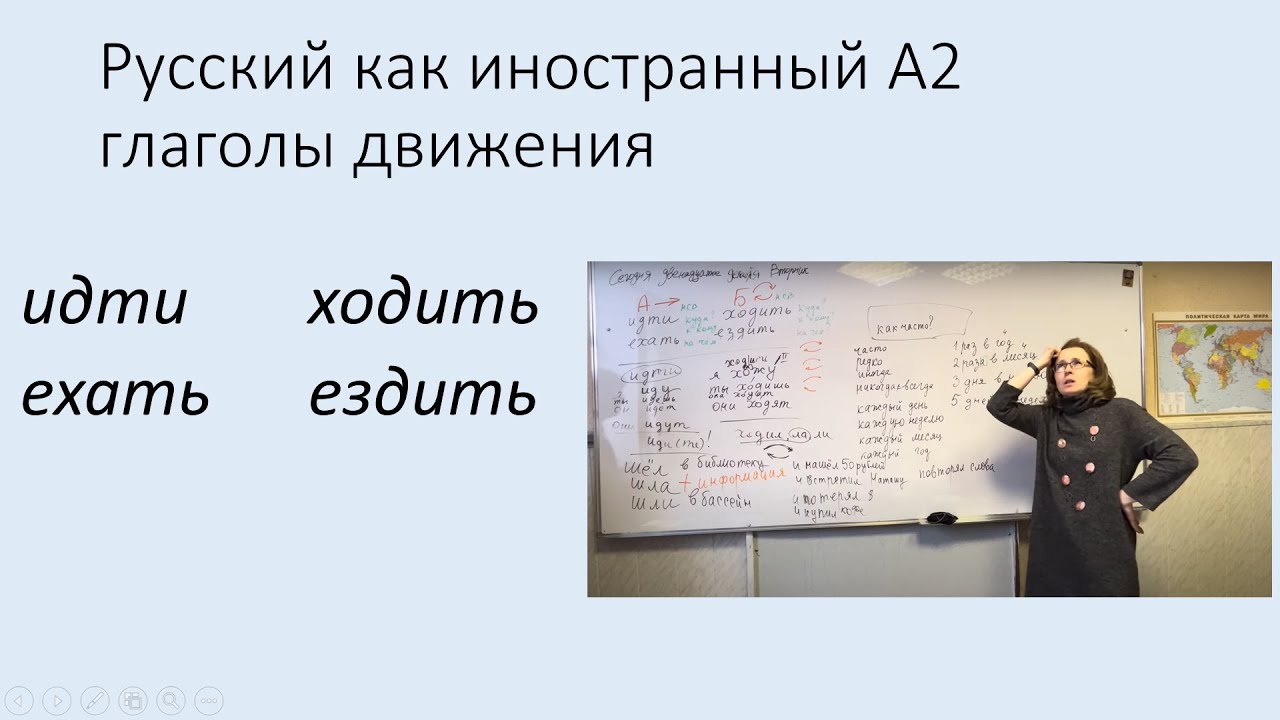 Глаголы движения без приставок: идти/ходить; ехать/ездить. Русский язык как иностранный уровень А2