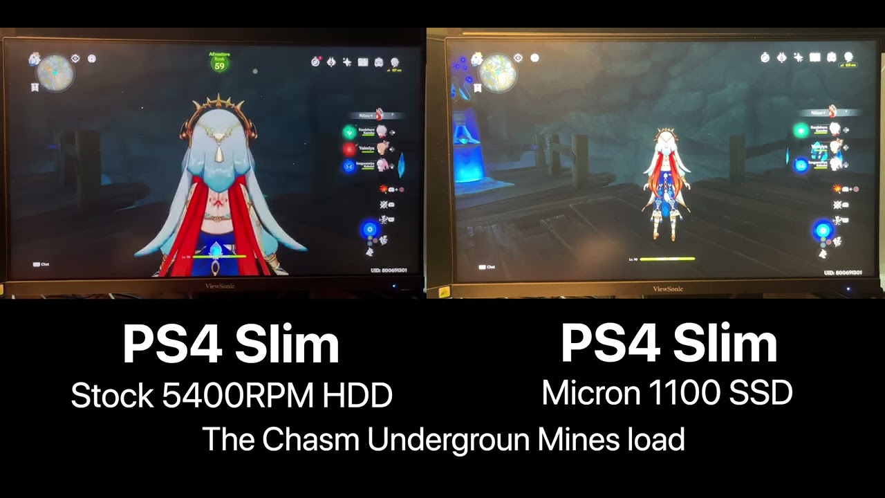 Genshin Impact PS4 Slim - HDD vs SSD