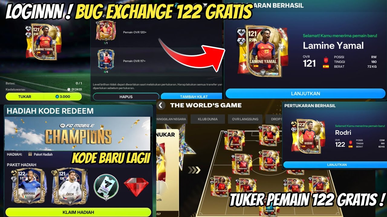 FREE 122 OVR PLAYER EXCHANGE BUG ! LATEST FC MOBILE REDEEM CODES TODAY HURRY AND CLAIM !