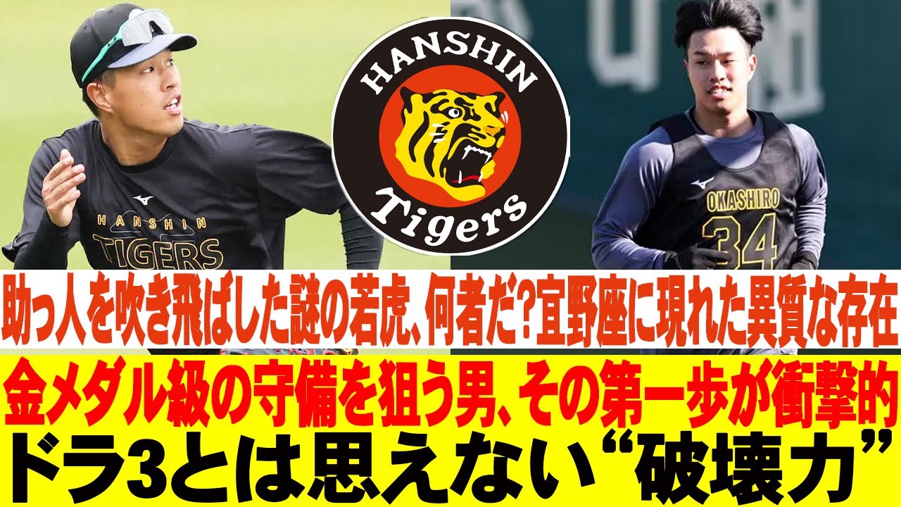 ⚠️助っ人を吹き飛ばした謎の若虎、何者だ？宜野座に現れた異質な存在！金メダル級の守備を狙う男、その第一歩が衝撃的！ドラ3とは思えない“破壊力” #岡城快生 #阪神タイガース