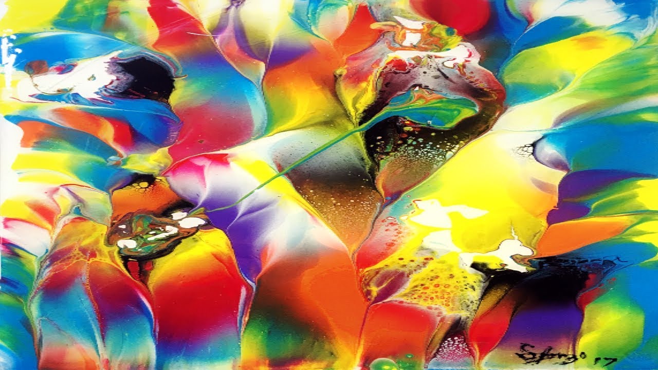 Acrylic  Fluid Pouring - DE02 - Tropicale