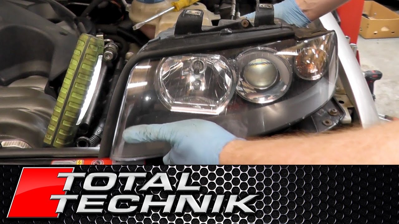 How to Remove Headlights (Head Lamps) - Audi A4 S4 RS4 - B6 - 2001-2008 - TOTAL TECHNIK