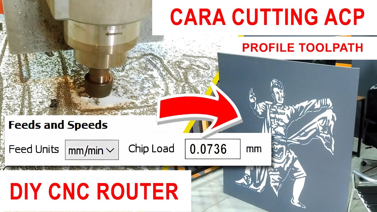 Cara cutting ACP 3mm, feed speed, chip load, Aspire Profile Toolpath, DIY CNC Router
