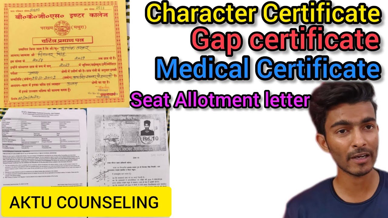 CHARACTER CERTIFICATE | GAP CERTIFICATE || MEDICAL CERTIFICATE