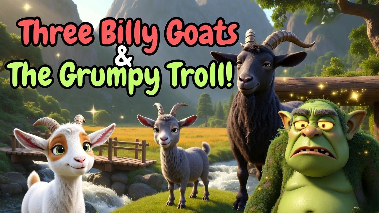 The Three Billy Goats 🐐 & The Troll | Bedtime Story for Kids #threebillygoats  #storyforkids