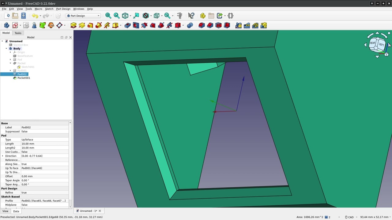 FreeCAD - Defeaturing a STEP file in Part Design