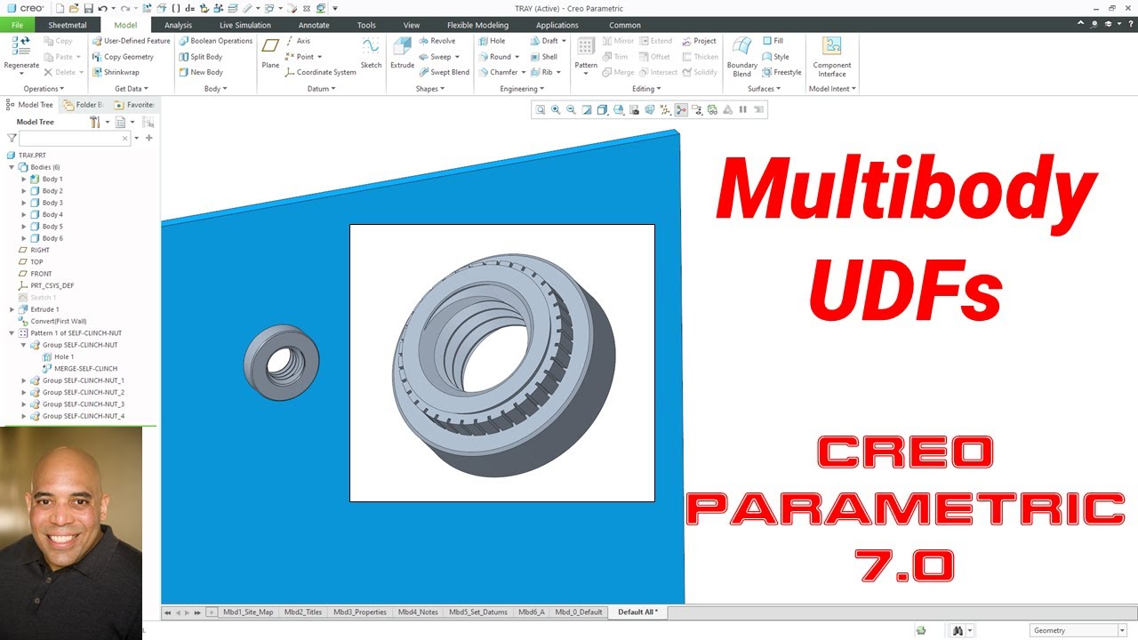 Creo Parametric 7.0 — многотельное моделирование и определяемые пользователем функции (UDF)