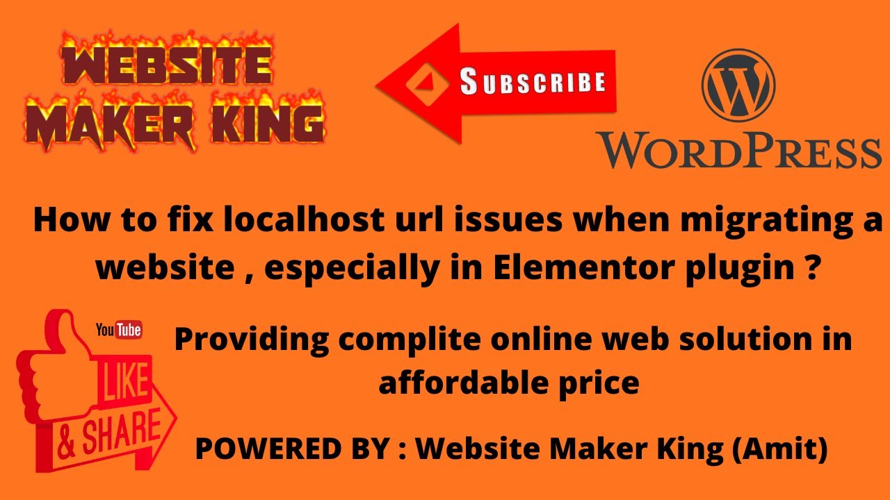 How to fix localhost url issues when migrating a website , especially in Elementor plugin | #live