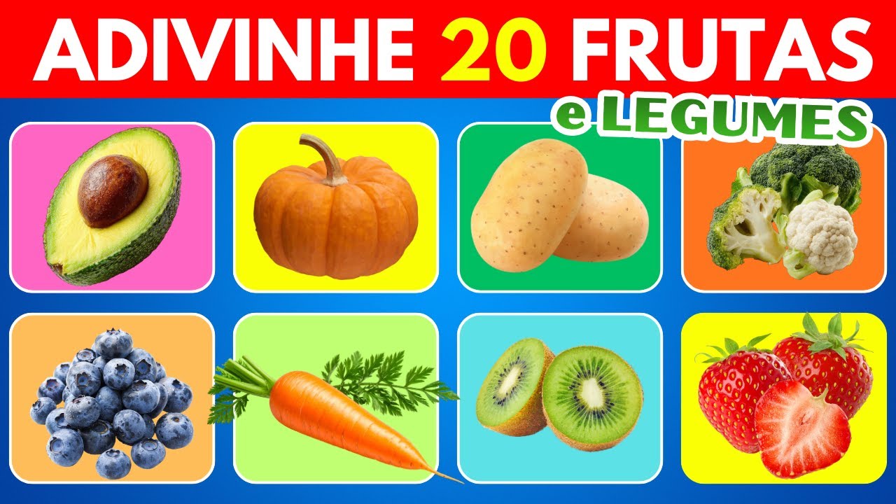 Adivinhe 20 FRUTAS e LEGUMES em 5 segundos 🍓🍇🥕 | FÁCIL-IMPOSSÍVEL #quizculturageral