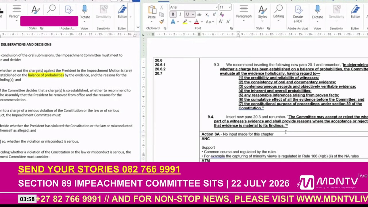 LIVE | SECTION 89 IMPEACHMENT COMMITTEE SITS | 22 JULY 2026