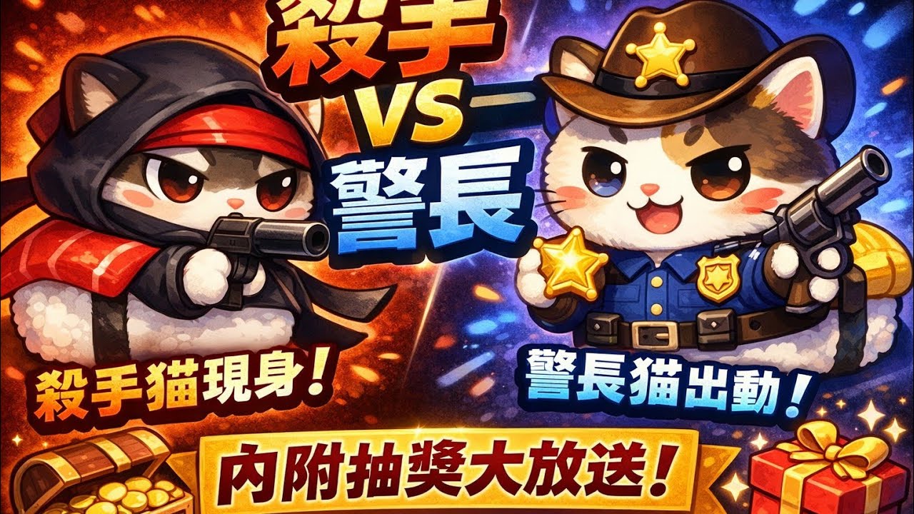 ［殺手V.S.警長］壽司貓在看似一如往常的遊戲中 竟然遇到超扛的神隊友！？🙀👀☘️中文字幕☘️