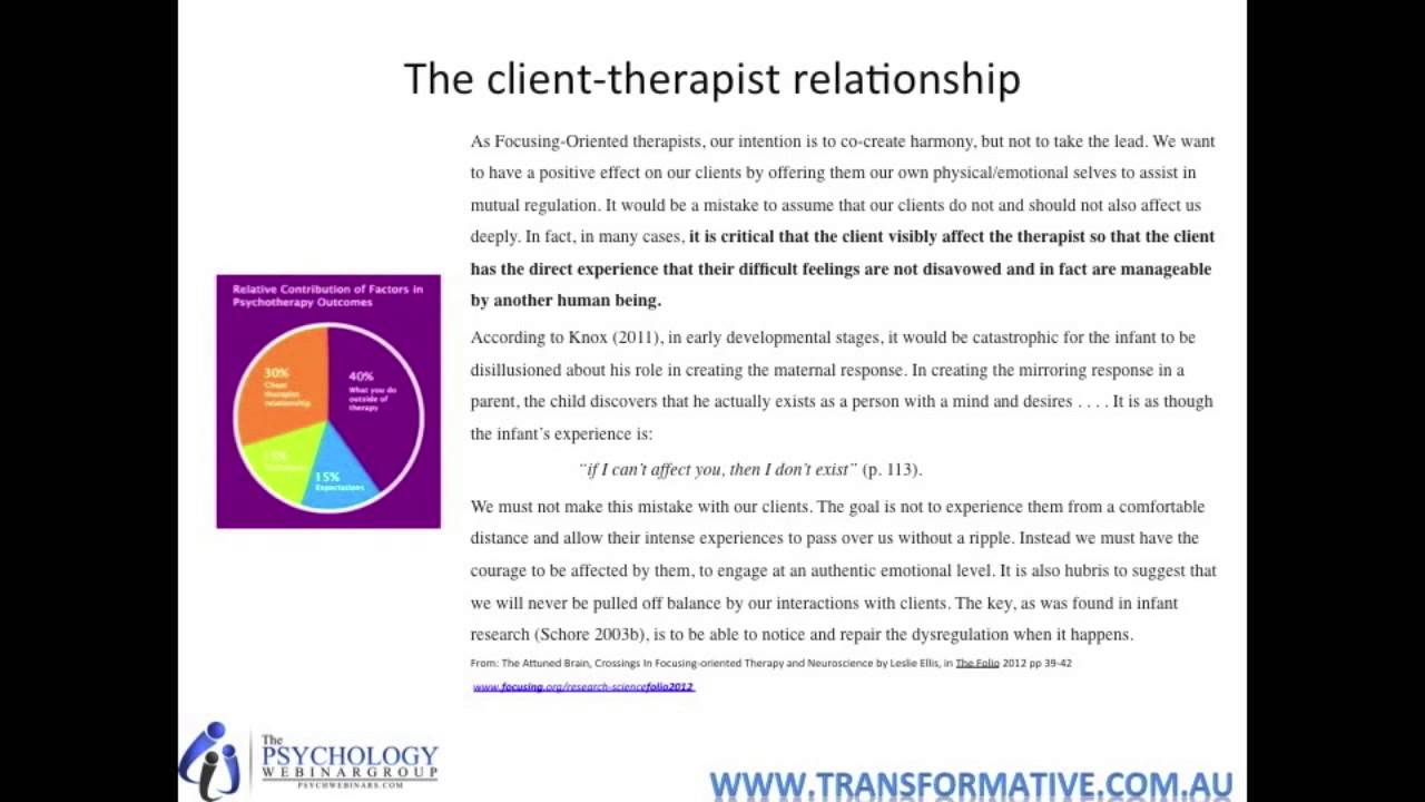5 Leona Dawson the client therapist relationship