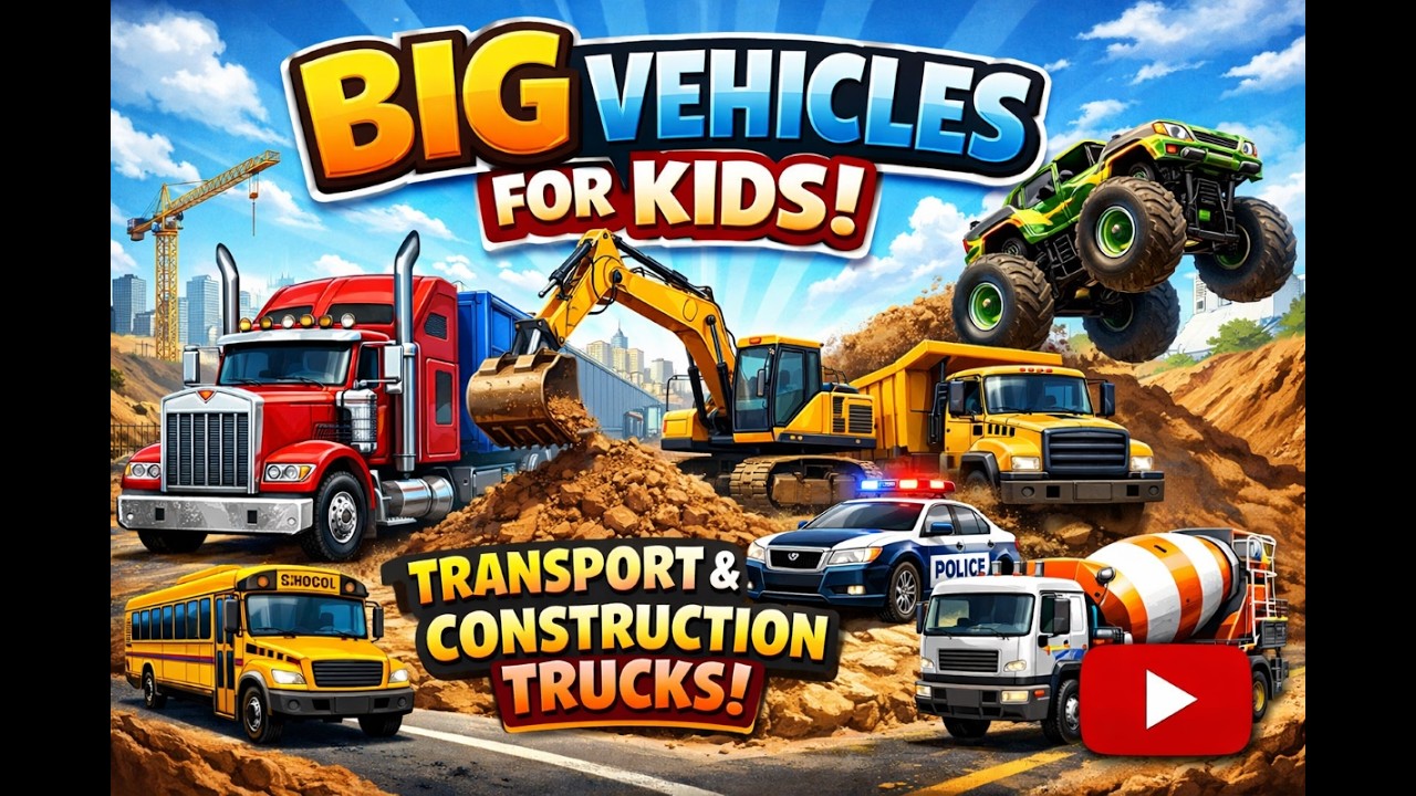 Big Vehicles for Kids | Transport & Construction Trucks