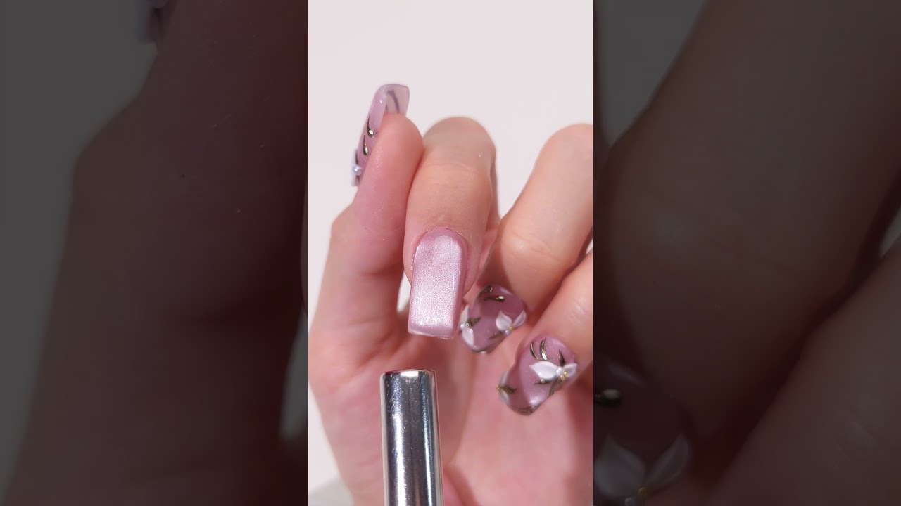 3D Flower Spring Nail Art with Chrome Powder by CANNI