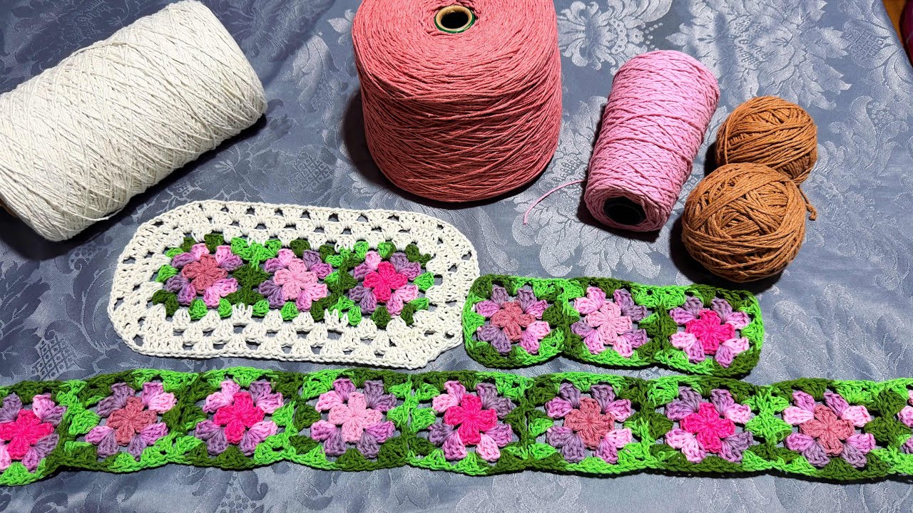 💥VLOG DE PRODUÇÃO DE PASSADEIRA - COMBINAÇÃO COM ROSA CHÁ 🩷#croche 