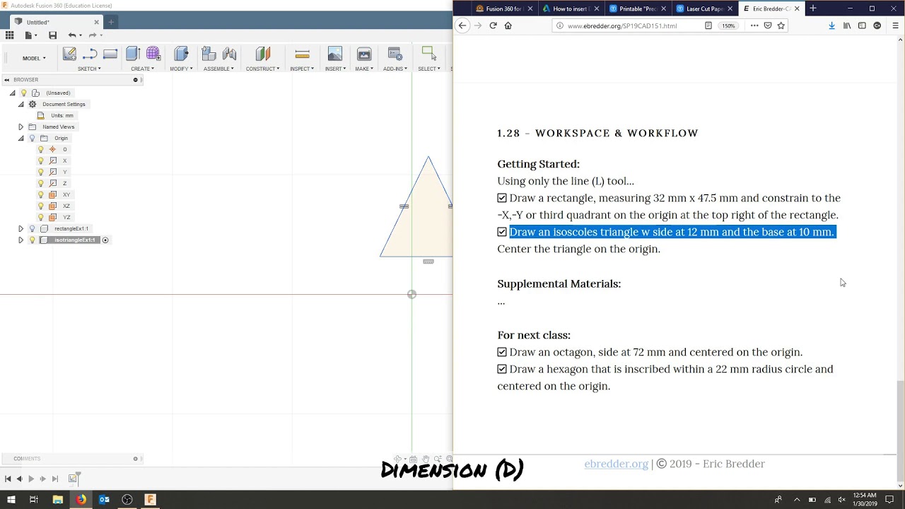 02: CAD151 - Fusion 360 Sketching Examples, pt. 1
