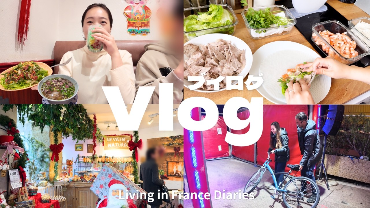 【フランス生活Vlog】年末前の大掃除 | 料理 | 美味しすぎたベトナムレストラン🍜 | アトラクションパーク | 冬のコーデ | JP/EN/FR